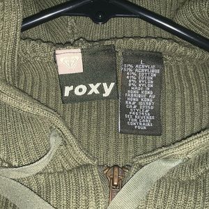 Roxy Tops - EUC L Roxy od green faux military zip up hoodie Roxy Tops - EUC L Roxy od green faux military zip up hoodie